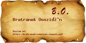 Bratranek Osszián névjegykártya